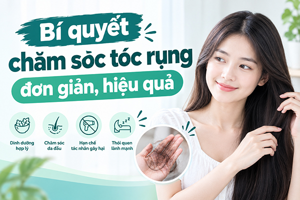 Bí quyết chăm sóc tóc rụng đơn giản, hiệu quả