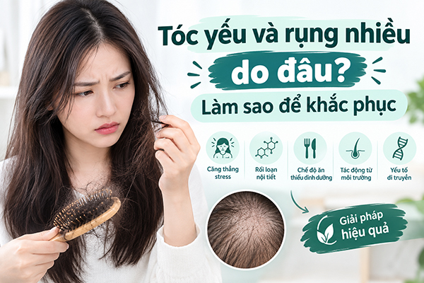 Tóc yếu và rụng nhiều do đâu? Làm sao để khắc phục