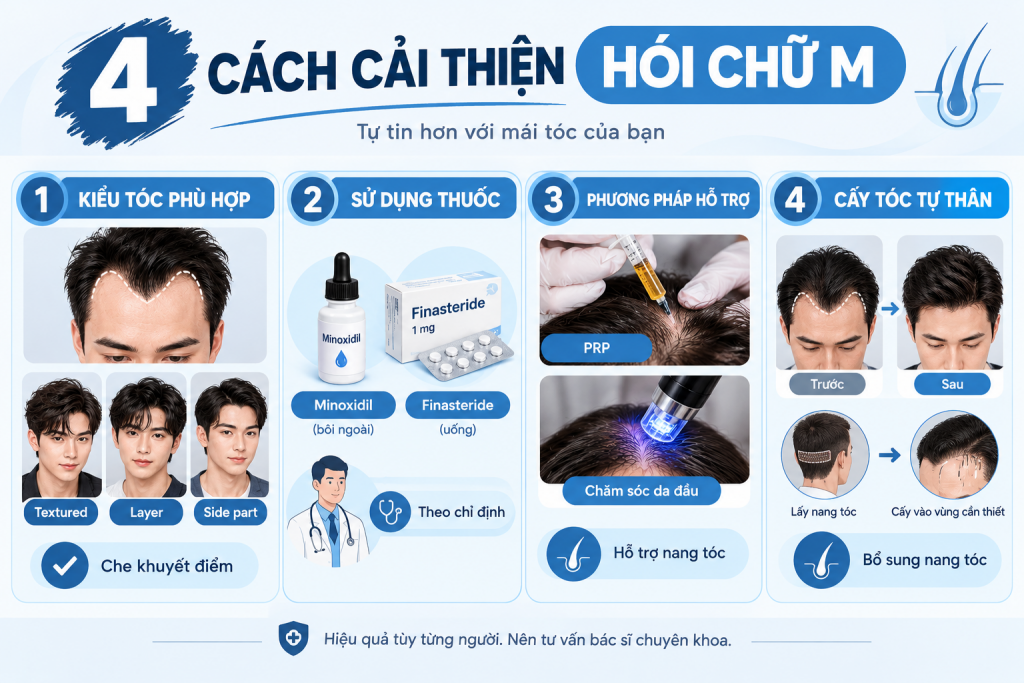 cách cải thiện hói chữ m 