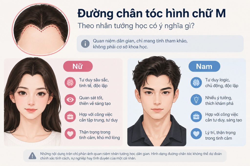 đường chân tóc chữ m 