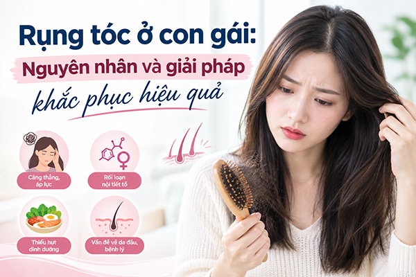Rụng tóc ở con gái: Nguyên nhân và giải pháp khắc phục hiệu quả